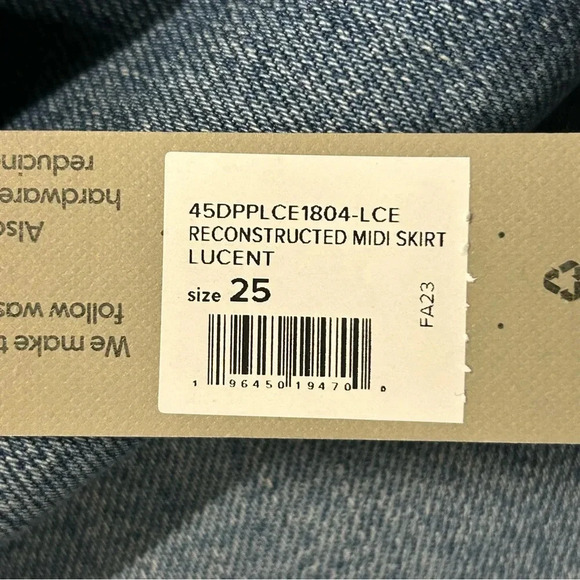 NWT Hudson Reconstructed Womens 25 Midi Legacy Denim Skirt Lucent Wash - Picture 8 of 10